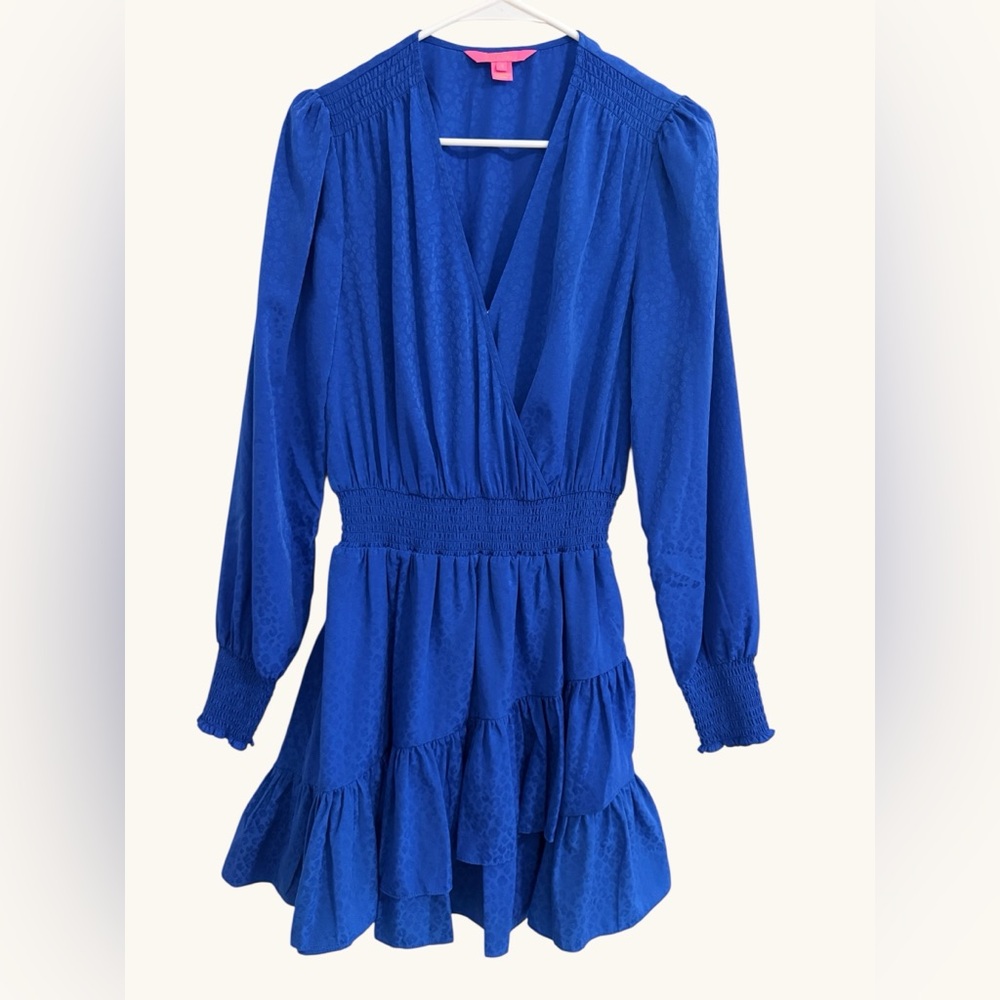 Lilly Pulitzer Vibrant Blue Leopard Print Dress, Size 4